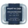 3 Glass Nestable Food Storage Containers - Navy