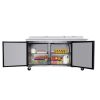 Orikool 67 IN Commercial Pizza Prep Table with a Built-in Refrigerator 20.3 Cu.Ft, Butcher Block Cutting Board, Protection Lid, Cold Storage, and Smoo
