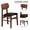 5 Pieces Dining Table Set 1 Dining Table and 4 Chairs Rustic Retro Solid RubberWood Table and Breakfast Upholstered Stools for Home Kitchen Dining Roo