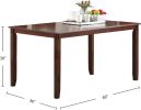 Espresso Color Dining Room Furniture Unique Modern 6pc Set Dining Table 4x Side Chairs and A Bench Solid wood Rubberwood and veneers