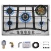 AHT30IN30S Hothit Propane Gas Cooktop 30" Inch, 5 Burner Built-in Stainless Steel Gas Stove Top, LPG/NG Dual Fuel, Include Gas Pressure Regulator Gas