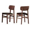 5 Pieces Dining Table Set 1 Dining Table and 4 Chairs Rustic Retro Solid RubberWood Table and Breakfast Upholstered Stools for Home Kitchen Dining Roo