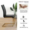 Modern style glass dining table, elegant transparent design, solid support base, black dining chair set, gold-plated chair legs, suitable for restaura