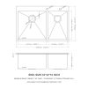 Double Bowl Drop in Sink- 33"x22" Gunmetal Black Double Bowl Kitchen Sink 16 Gauge with Two 10" Deep Basin(60/40)