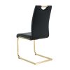 Modern style glass dining table, elegant transparent design, solid support base, black dining chair set, gold-plated chair legs, suitable for restaura