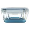 3 Glass Nestable Food Storage Containers - Navy