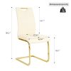 Modern style glass dining table with elegant transparent design, solid support base, pale yellow dining chair set with gold-plated legs, suitable for
