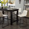 Bronco Antique Wood Finished Counter Height Dining Set: Table and Four White Chairs