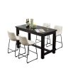Bronco Antique Wood Finished Counter Height Dining Set: Table and Four White Chairs