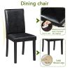 5 Piece Wooden Dining Table Set, Kitchen Table Set with a Square Table and 4 Upholstered Chairs, Wooden Dining Room Table with Crystal Decoration and