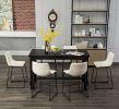 Bronco Antique Wood Finished Counter Height Dining Set: Table and Six White Chairs