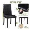 5 Piece Wooden Dining Table Set, Kitchen Table Set with a Rectangular Table and 4 Upholstered Chairs, Wooden Dining Room Table with Crystal Decoration