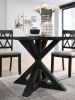 indvale Cross-Buck Wood 5-Piece Dining Set in Black