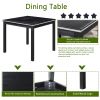 5 Piece Wooden Dining Table Set, Kitchen Table Set with a Square Table and 4 Upholstered Chairs, Wooden Dining Room Table with Crystal Decoration and