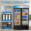 Commercial Beverage Refrigerators Glass Door Refrigerator Commercial with LED Light, 40 Cu.ft and 10 Shelves, Display Refrigerator for Cafe Restaurant