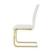 Modern style glass dining table, elegant transparent design, solid support base, white dining chair set, gold-plated legs, suitable for restaurant kit