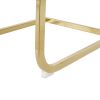 Modern style glass dining table, elegant transparent design, solid support base, white dining chair set, gold-plated legs, suitable for restaurant kit