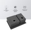 Double Bowl Drop in Sink- 33"x22" Gunmetal Black Double Bowl Kitchen Sink 16 Gauge with Two 10" Deep Basin(60/40)