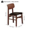5 Pieces Dining Table Set 1 Dining Table and 4 Chairs Rustic Retro Solid RubberWood Table and Breakfast Upholstered Stools for Home Kitchen Dining Roo