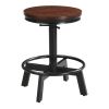 5-Piece Dining Table Set, 59" Wooden Sofa Side Table with Stabilizing Base, Rustic Brown Industrial Adjustable Height Chairs, Modern Bar Table and Cha