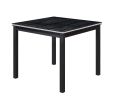 5 Piece Wooden Dining Table Set, Kitchen Table Set with a Square Table and 4 Upholstered Chairs, Wooden Dining Room Table with Crystal Decoration and