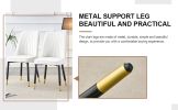 Table and chair set, modern dining table, patterned table top and black MDF leg table, soft and comfortable dining chair, perfect for dinner, meetings