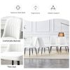 Table and chair set, modern dining table, patterned table top and black MDF leg table, soft and comfortable dining chair, perfect for dinner, meetings