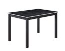 5 Piece Wooden Dining Table Set, Kitchen Table Set with a Rectangular Table and 4 Upholstered Chairs, Wooden Dining Room Table with Crystal Decoration