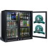 ORIKOOL Beverage Refrigerators Cooler, 35 inch 2 Glass Door Back Bar, 320 Cans Commercial Display Bar Fridge for Beer Wine and Drink 7.4 Cu.Ft