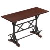 5-Piece Dining Table Set, 59" Wooden Sofa Side Table with Stabilizing Base, Rustic Brown Industrial Adjustable Height Chairs, Modern Bar Table and Cha