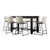 Bronco Antique Wood Finished Counter Height Dining Set: Table and Six White Chairs
