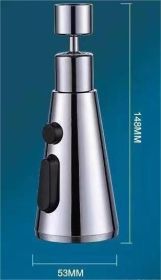 Multi Functional Kitchen Faucet Replacement Parts Pull Nozzle Shower Flow Dual-Mode Work Four Processes (Style: Sb-silver)