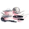 12-Piece Toxin-Free Ceramic Nonstick Pots and Pans Cookware Set, Dishwasher Safe