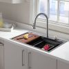 Kitchen Sink Flying rain Waterfall Kitchen Sink Set 30"x 18" 304 Stainless Steel Sink with Pull Down Faucet, and Accessories