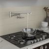 Traditional Wall Mount Stove Swing Arm Folding 2 Handles 360¬∞Rotation Dual Joints Pot Filler Kitchen Faucet with ABS Faucet Aerator