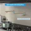 Traditional Wall Mount Stove Swing Arm Folding 2 Handles 360¬∞Rotation Dual Joints Pot Filler Kitchen Faucet with ABS Faucet Aerator