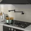 Traditional Wall Mount Stove Swing Arm Folding 2 Handles 360¬∞Rotation Dual Joints Pot Filler Kitchen Faucet with ABS Faucet Aerator