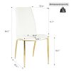 Modern simple table and chair set, one table and four chairs. Transparent tempered glass table top, solid base. Gold plated metal chair legs (set of 5