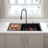 Kitchen Sink Flying rain Waterfall Kitchen Sink Set 30"x 18" 304 Stainless Steel Sink with Pull Down Faucet, and Accessories