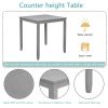 5 Piece Dining Table Set, Wooden Dining Square Table Set for 4, Counter Height Kitchen Table Set with Square Table and 4 Upholstered Chairs for Small