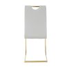 Modern style glass dining table, elegant transparent design, solid support base, grey dining chair set, gold-plated chair legs, suitable for restauran