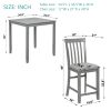 5 Piece Dining Table Set, Wooden Dining Square Table Set for 4, Counter Height Kitchen Table Set with Square Table and 4 Upholstered Chairs for Small