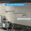 Traditional Wall Mount Stove Swing Arm Folding 2 Handles 360¬∞Rotation Dual Joints Pot Filler Kitchen Faucet with ABS Faucet Aerator
