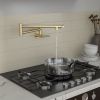 Traditional Wall Mount Stove Swing Arm Folding 2 Handles 360¬∞Rotation Dual Joints Pot Filler Kitchen Faucet with ABS Faucet Aerator