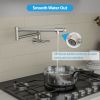 Traditional Wall Mount Stove Swing Arm Folding 2 Handles 360¬∞Rotation Dual Joints Pot Filler Kitchen Faucet with ABS Faucet Aerator
