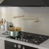 Traditional Wall Mount Stove Swing Arm Folding 2 Handles 360¬∞Rotation Dual Joints Pot Filler Kitchen Faucet with ABS Faucet Aerator
