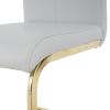 Modern style glass dining table, elegant transparent design, solid support base, grey dining chair set, gold-plated chair legs, suitable for restauran