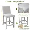 5 Piece Counter Height Table Set, Wooden Kitchen Table Set with Square Table and 4 Upholstered Chairs, Counter Height Dining Table with Crystal Decora