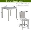 5 Piece Counter Height Table Set, Wooden Kitchen Table Set with Square Table and 4 Upholstered Chairs, Counter Height Dining Table with Crystal Decora
