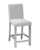 5 Piece Counter Height Table Set, Wooden Kitchen Table Set with Square Table and 4 Upholstered Chairs, Counter Height Dining Table with Crystal Decora